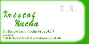 kristof mucha business card